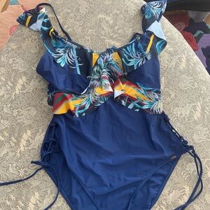 Tropical Blue women’s swim suit